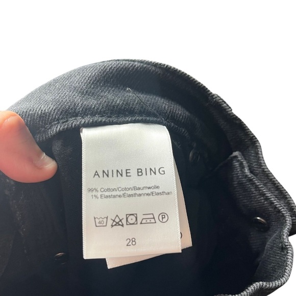 Anine Bing Tristen Jeans in Vintage Black Button Fly Mid Rise Size 28 - Picture 8 of 9